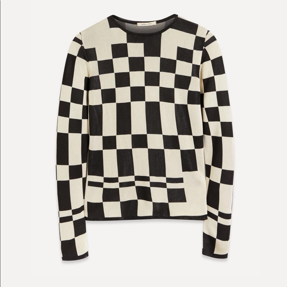 Paloma Wool El Valle Checkered Jacquard Knit Top